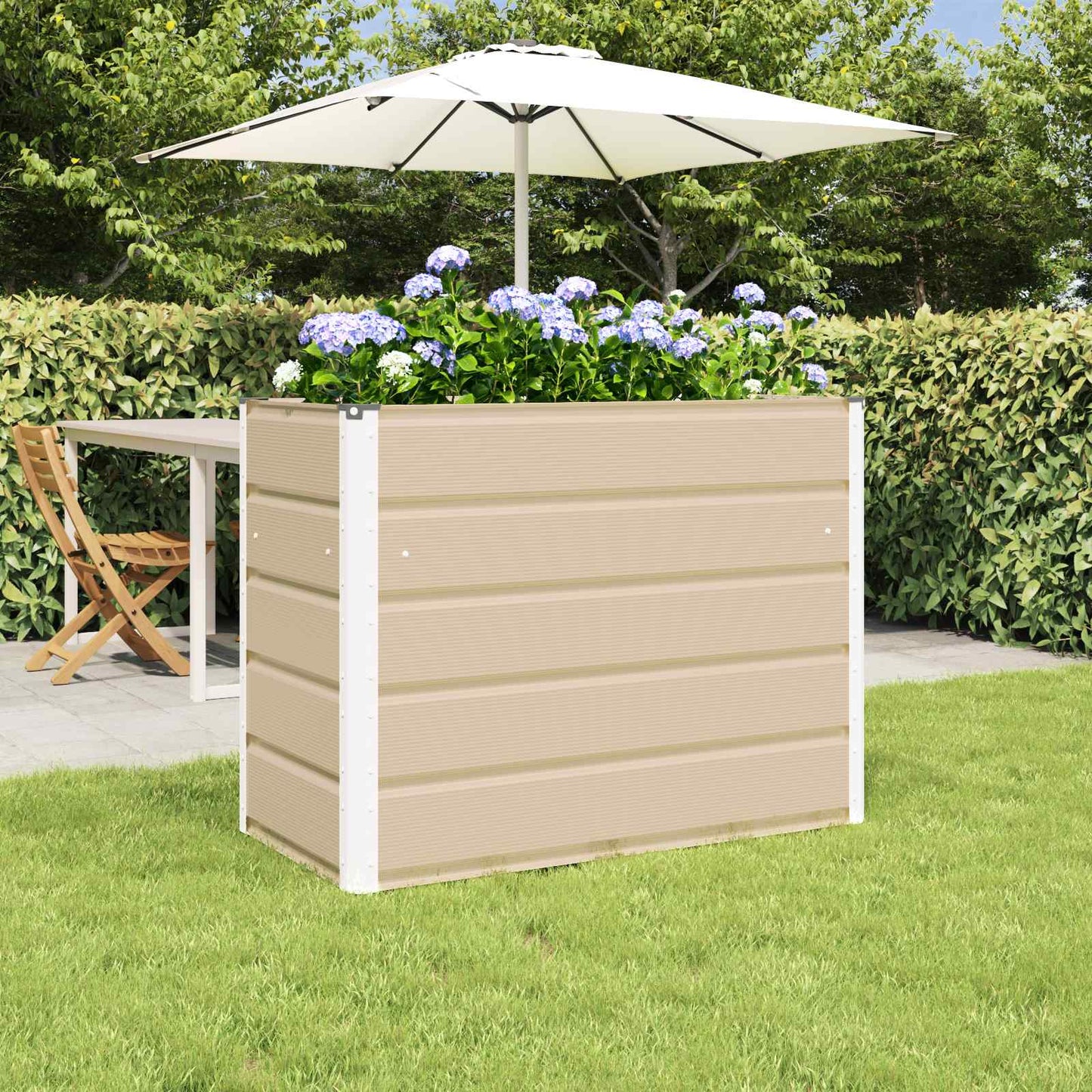 Plantekassed Elfenben 100 x 50 x 75 cm Galvanisert Stål