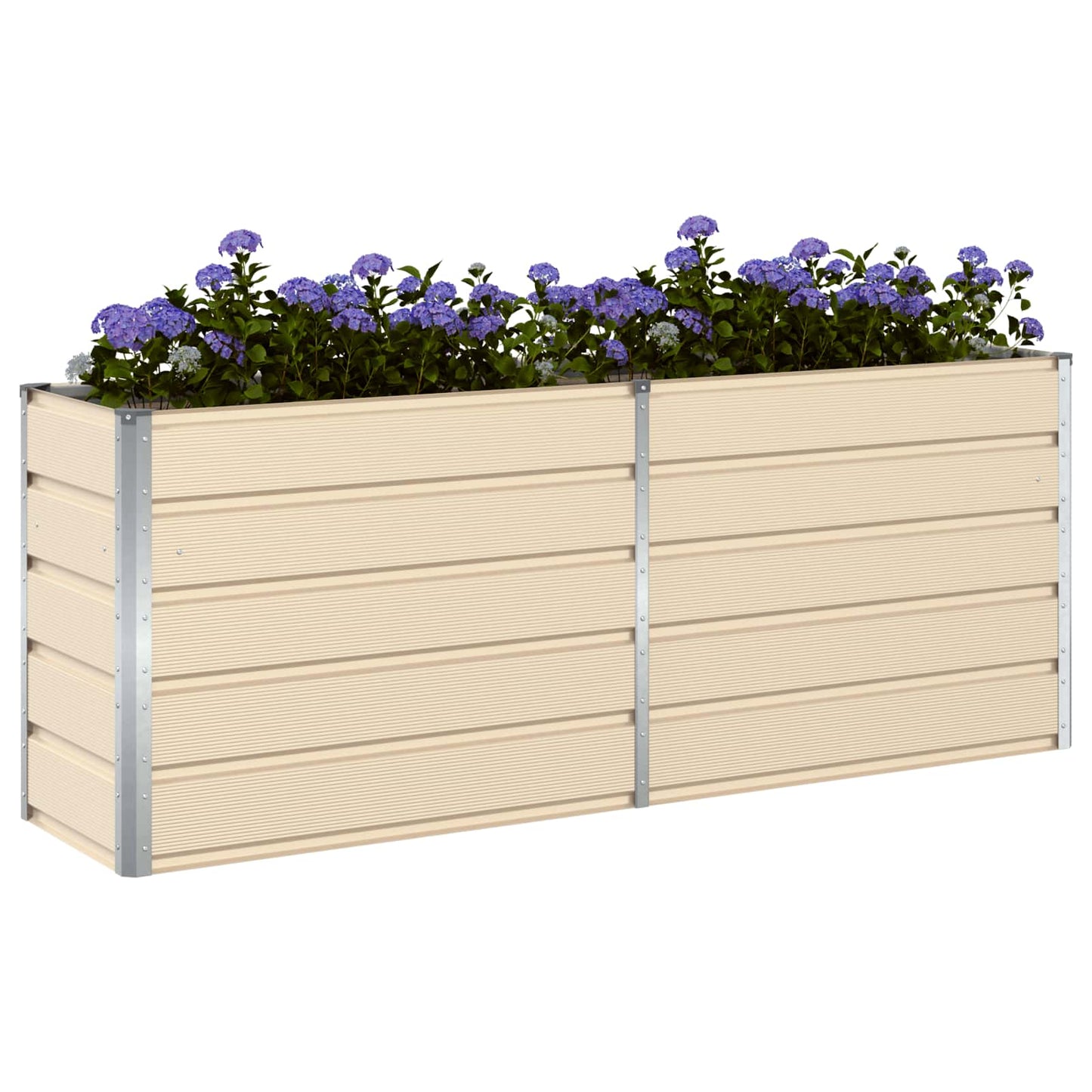 Plantekassed Elfenben 195 x 50 x 75 cm Galvanisert Stål