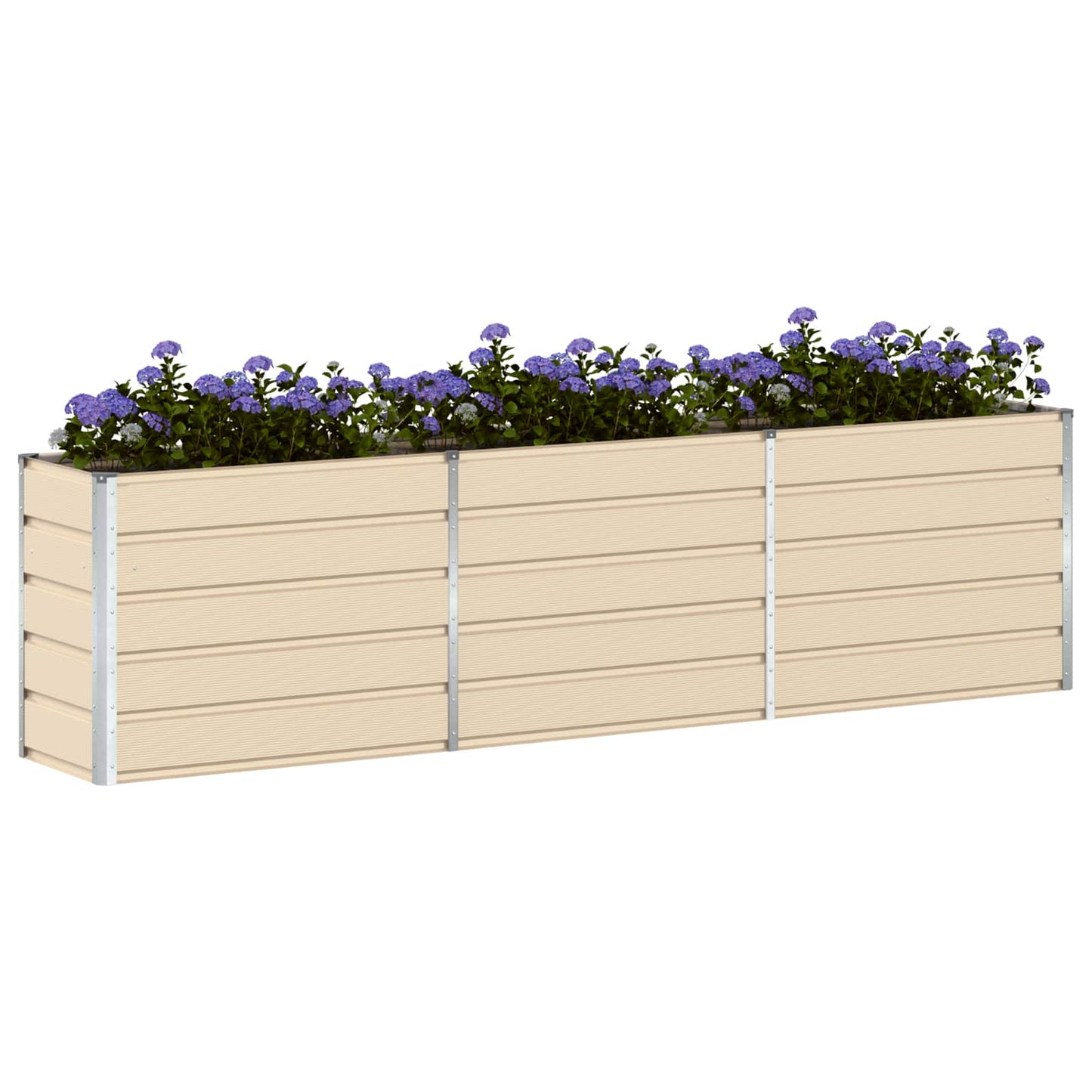 Plantekassed Elfenben 290 x 90 x 75 cm Galvanisert Stål
