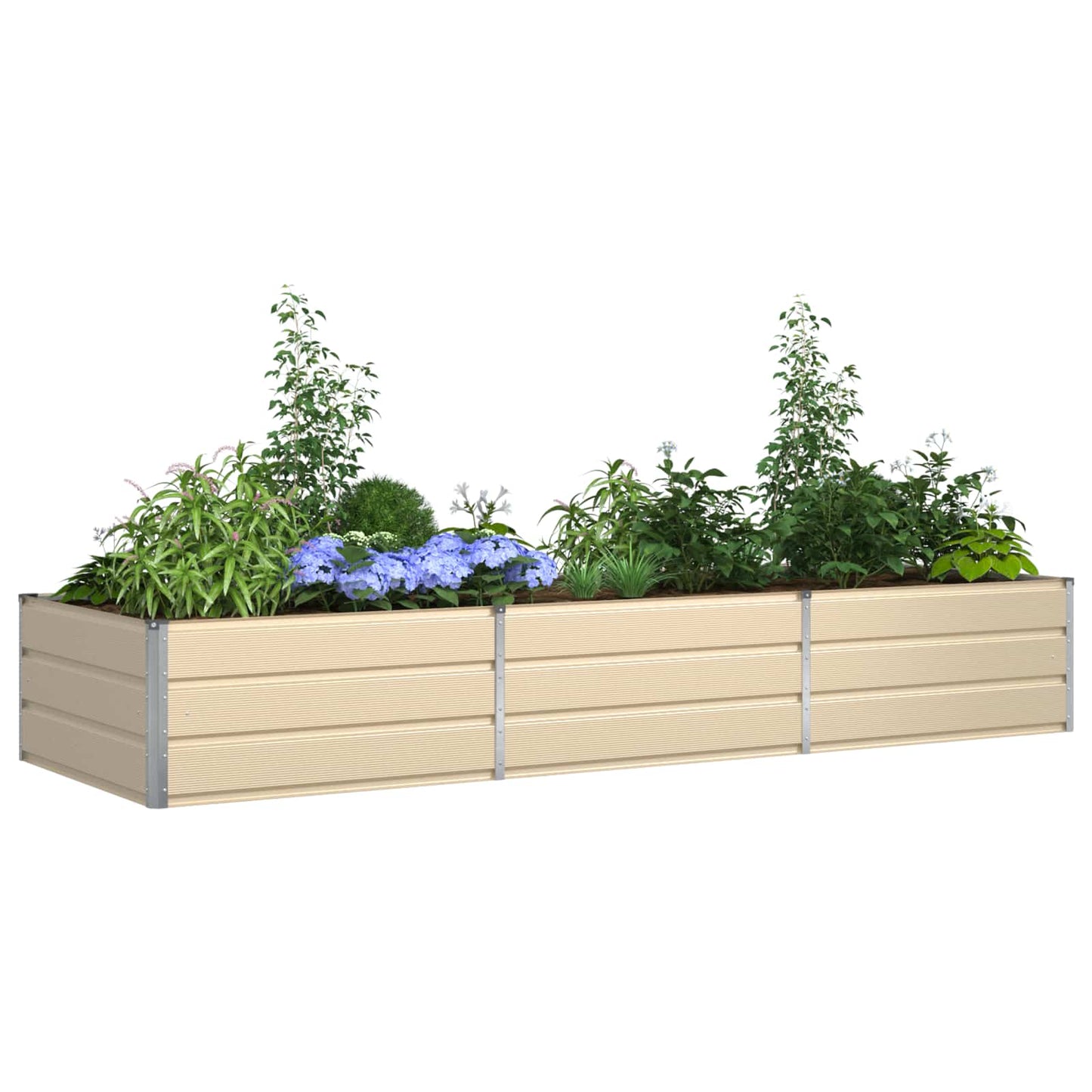 Plantekassed Elfenben 290 x 100 x 45 cm Galvanisert Stål