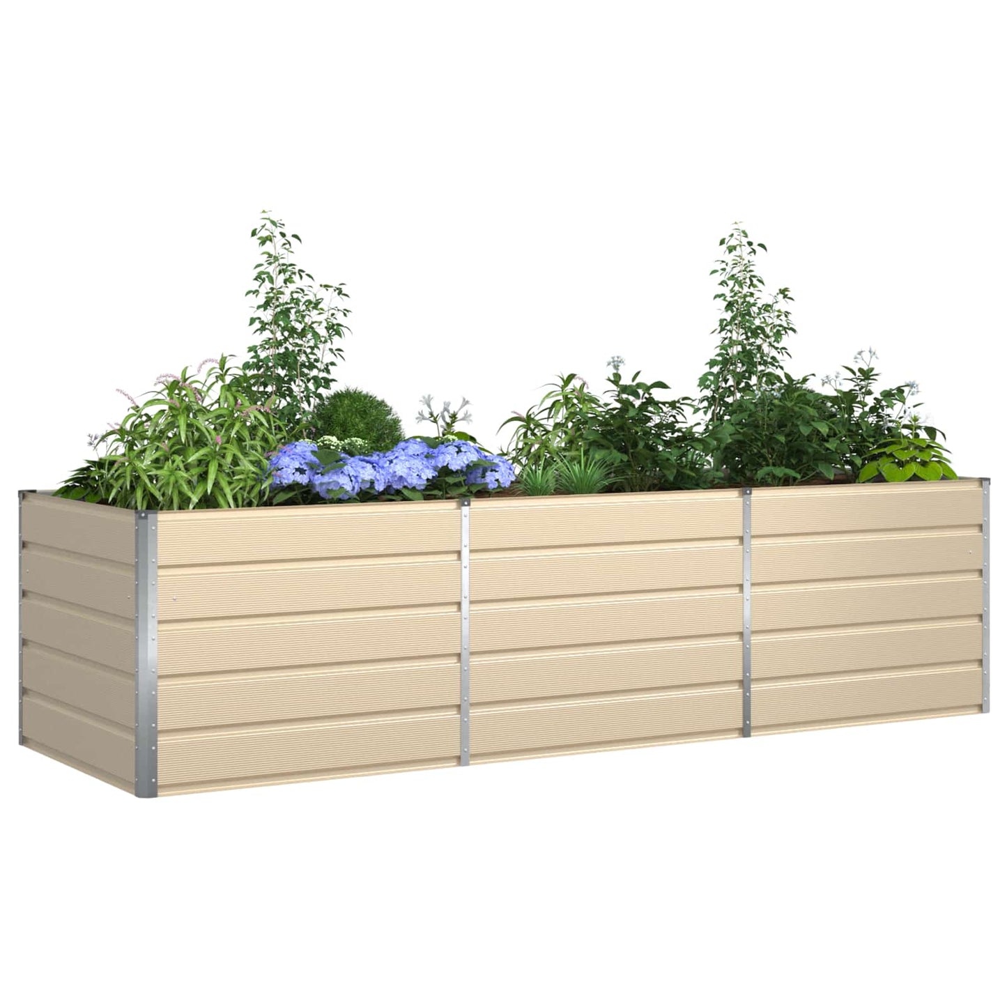 Plantekassed Elfenben 290 x 100 x 75 cm Galvanisert Stål