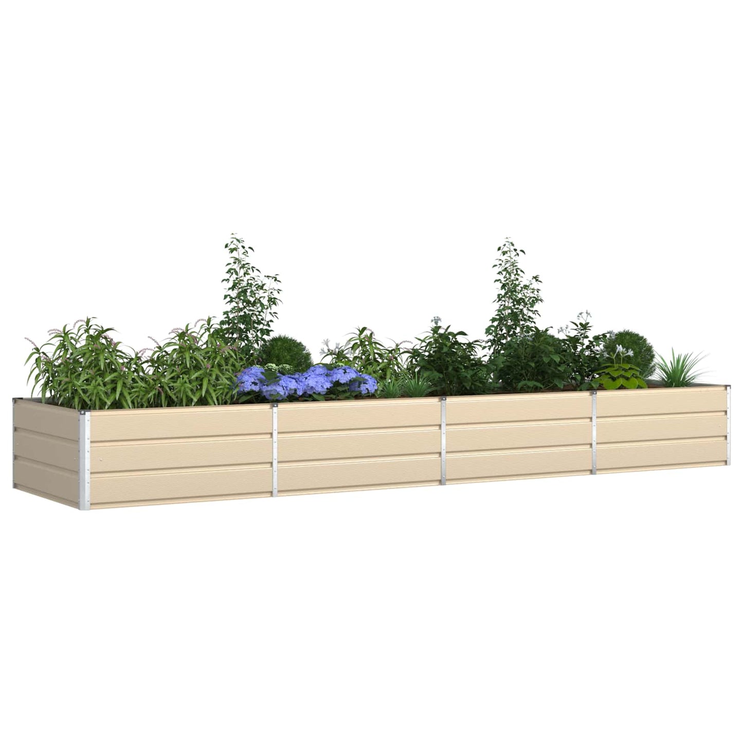 Plantekassed Elfenben 385 x 100 x 45 cm Galvanisert Stål