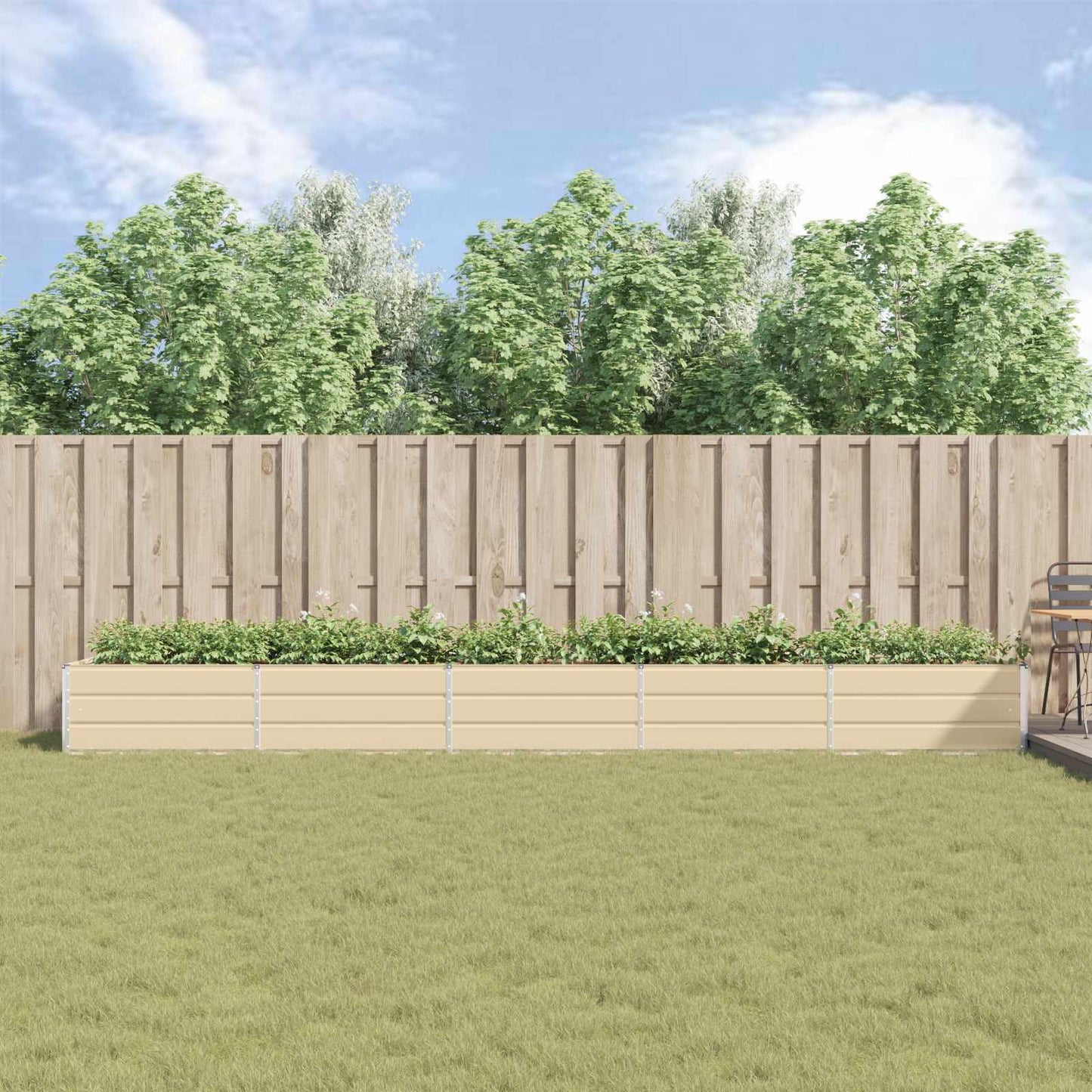Plantekassed Elfenben 480 x 100 x 45 cm Galvanisert Stål