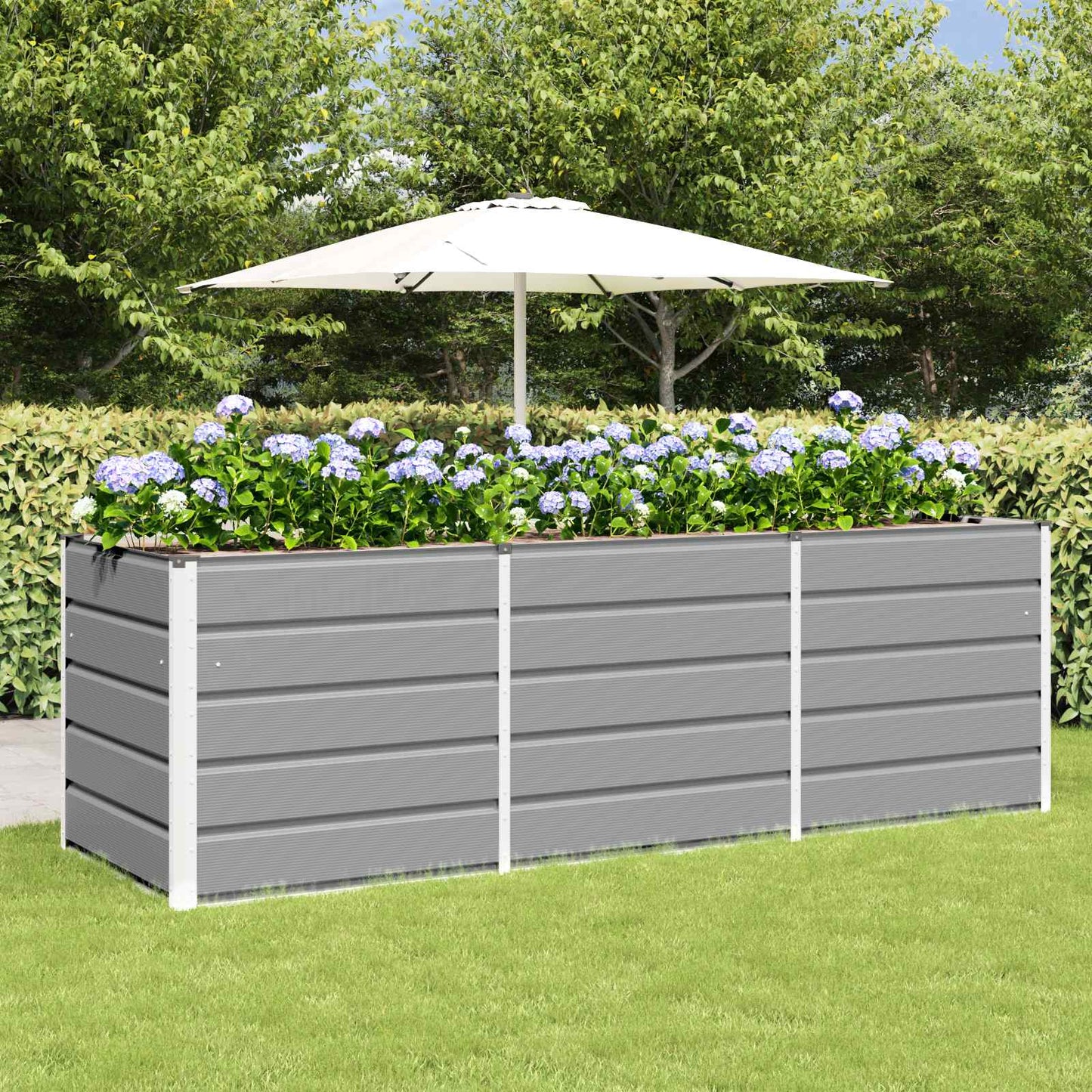 Plantekassed Lysegrå 240 x 80 x 75 cm Stål