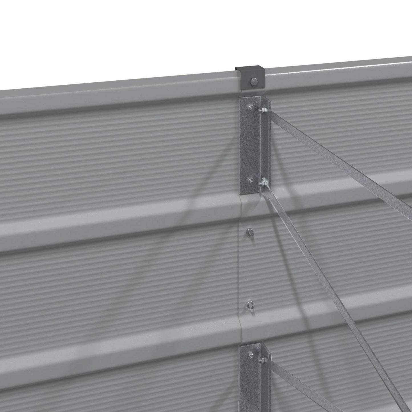 Plantekassed Lysegrå 480 x 50 x 45 cm Galvanisert Stål