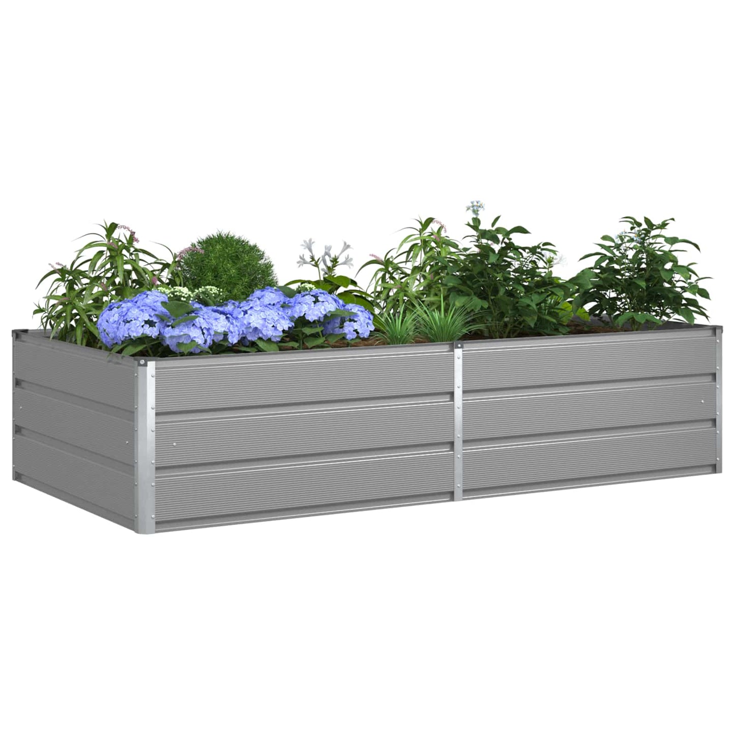 Plantekassed Lysegrå 195 x 100 x 45 cm Galvanisert Stål