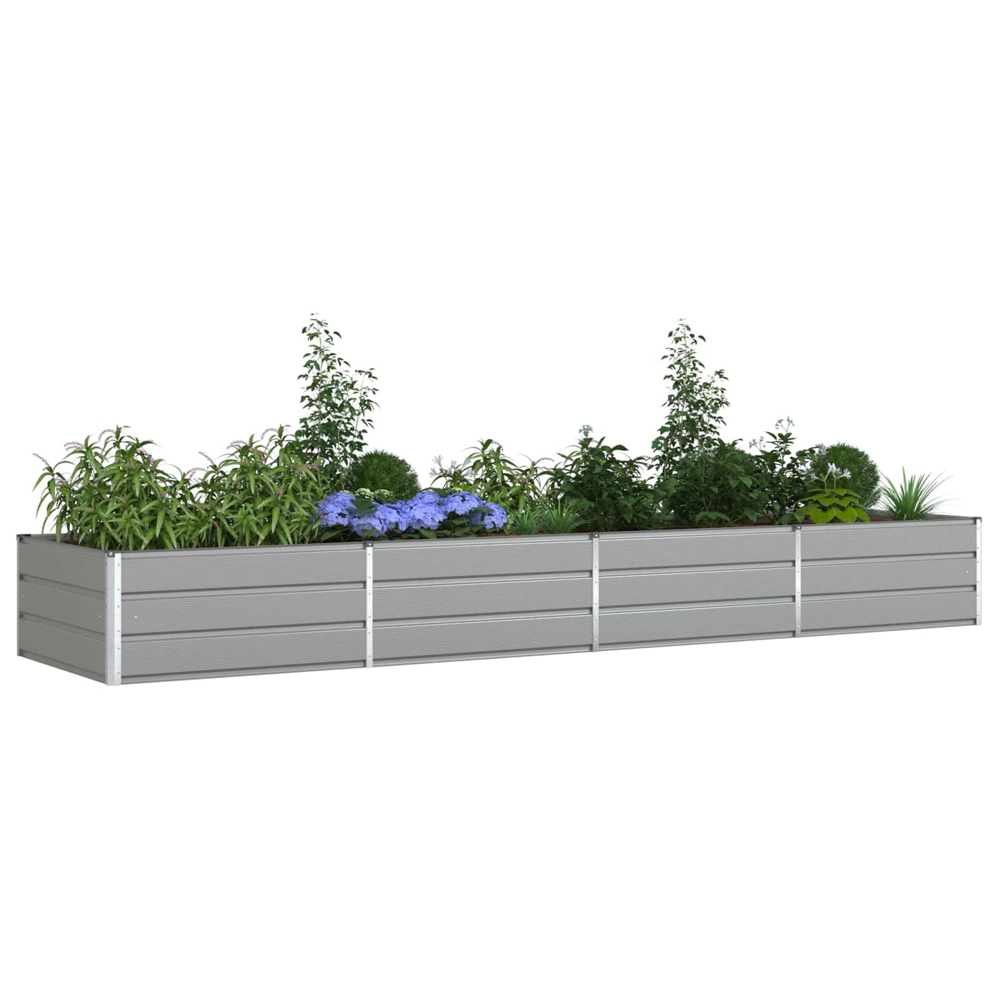 Plantekassed Lysegrå 385 x 100 x 45 cm Galvanisert Stål