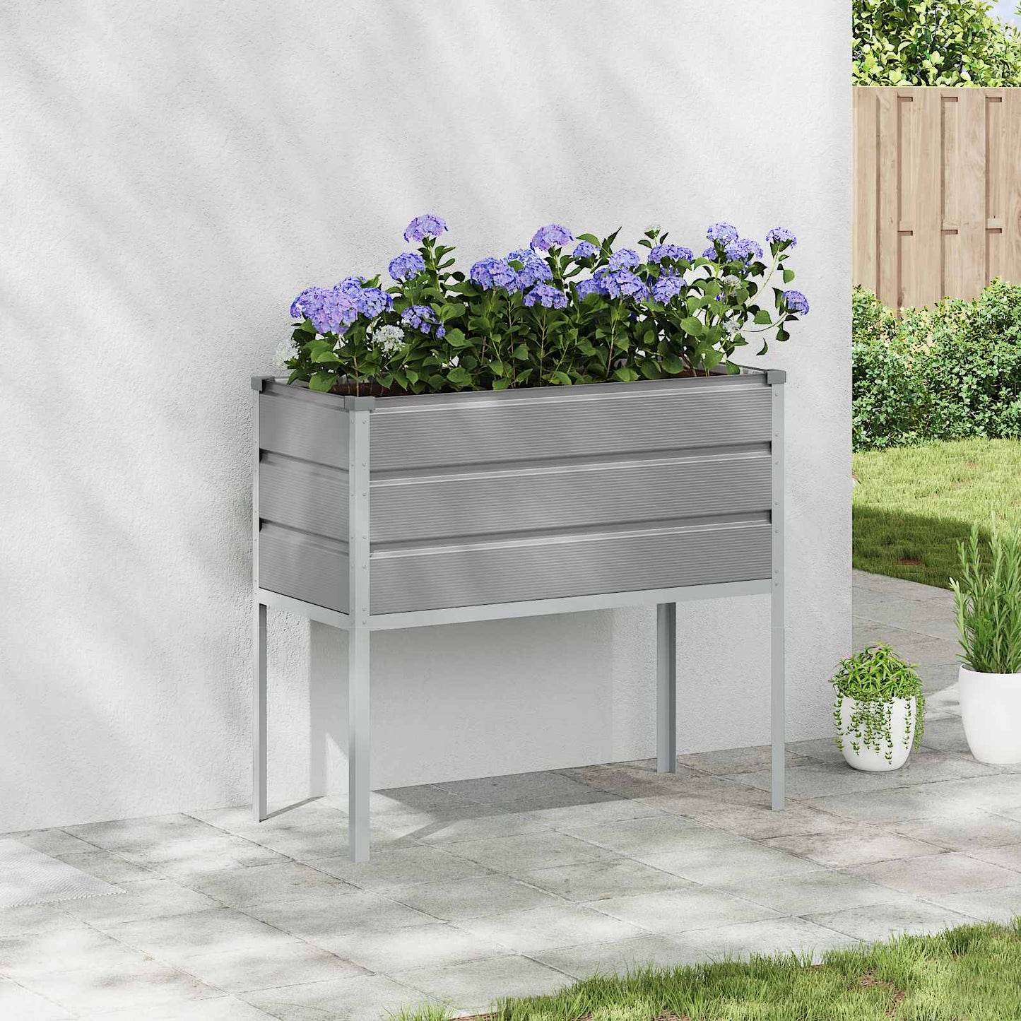 Plantekassed Lysegrå 100 x 45 x 90 cm Galvanisert Stål