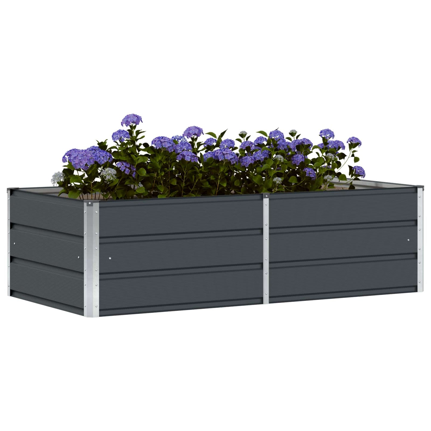 Plantekassed Antrasitt 160 x 80 x 45 cm Stål