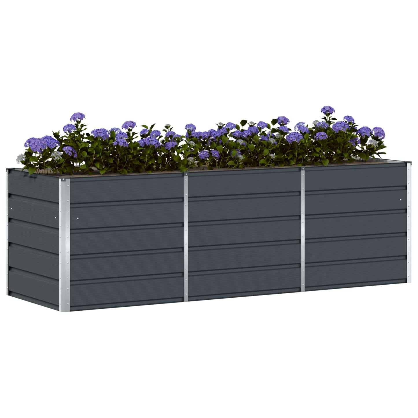 Plantekassed Antrasitt 240 x 80 x 75 cm Stål
