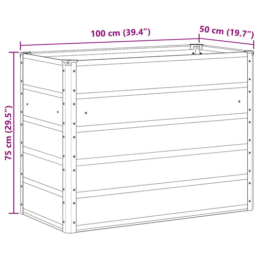 Plantekassed Antrasitt 100 x 50 x 75 cm Galvanisert Stål