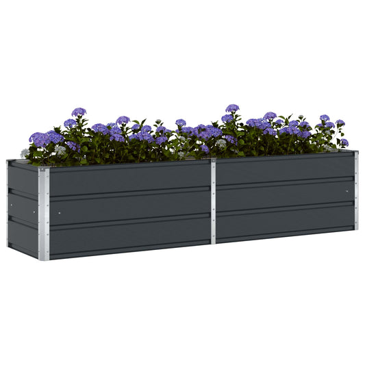 Plantekassed Antrasitt 195 x 50 x 45 cm Galvanisert Stål