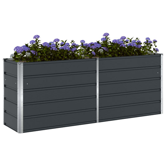Plantekassed Antrasitt 195 x 50 x 75 cm Galvanisert Stål