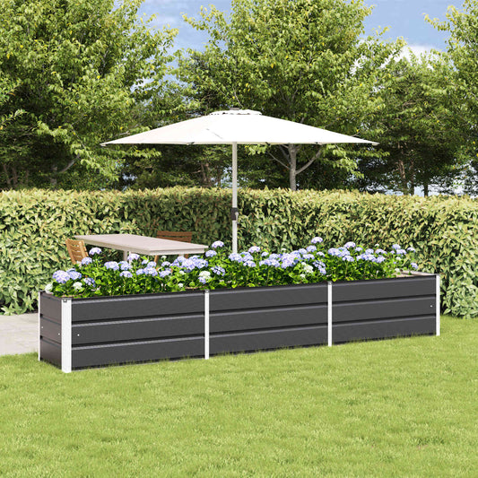 Plantekassed Antrasitt 290 x 50 x 45 cm Galvanisert Stål