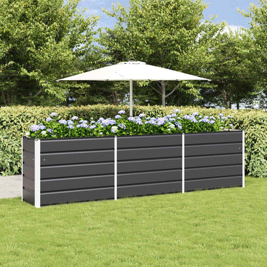 Plantekassed Antrasitt 290 x 50 x 75 cm Galvanisert Stål