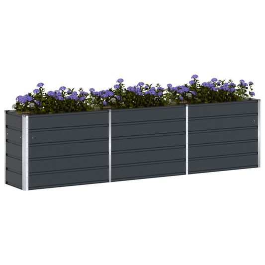 Plantekassed Antrasitt 290 x 50 x 75 cm Galvanisert Stål