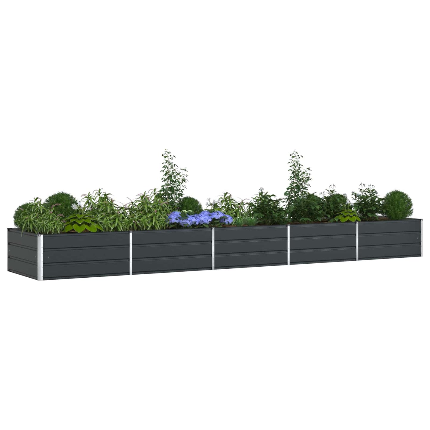 Plantekassed Antrasitt 480 x 100 x 45 cm Galvanisert Stål