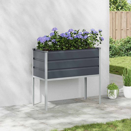 Plantekassed Antrasitt 100 x 45 x 90 cm Galvanisert Stål
