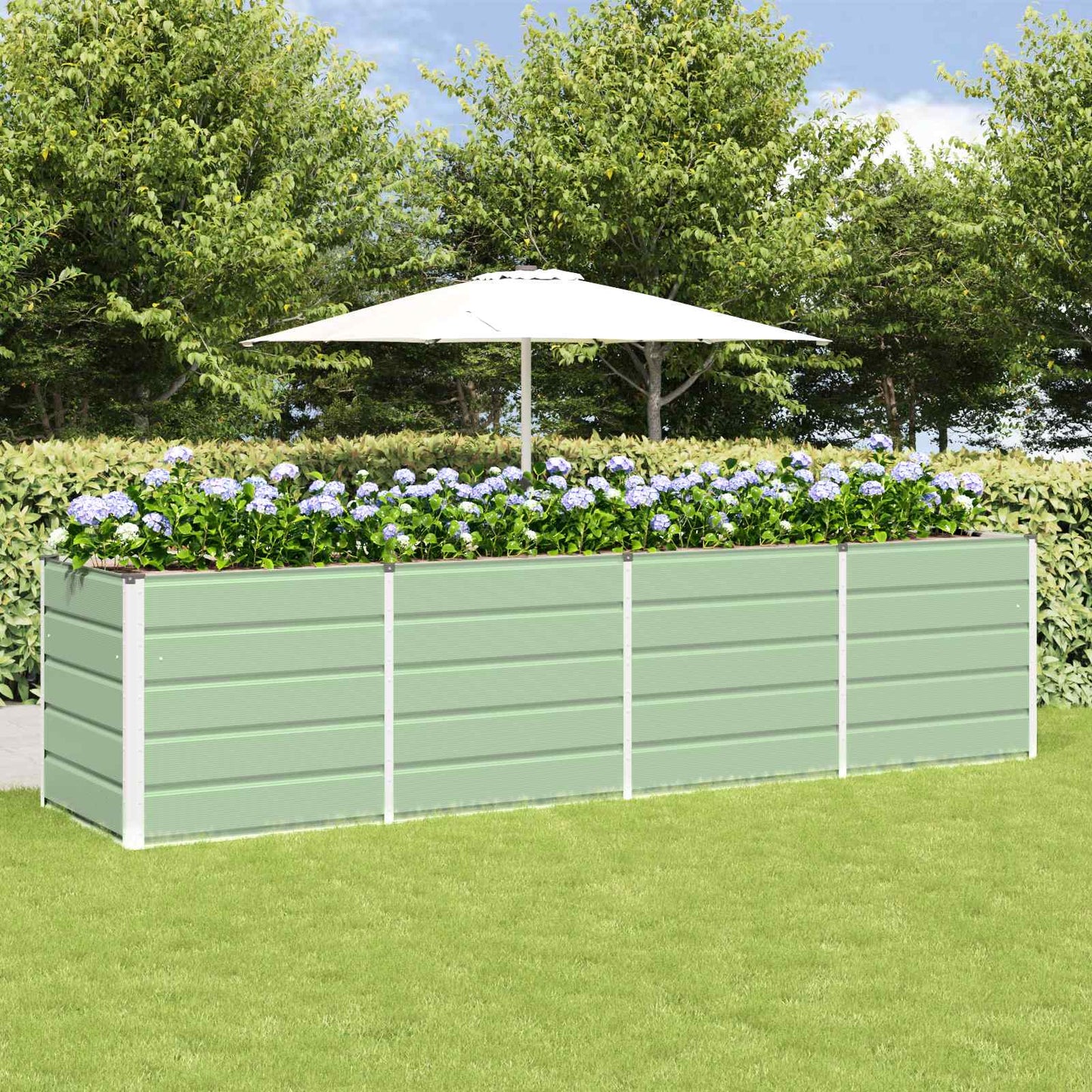 Plantekassed grønn 240 x 80 x 75 cm Stål
