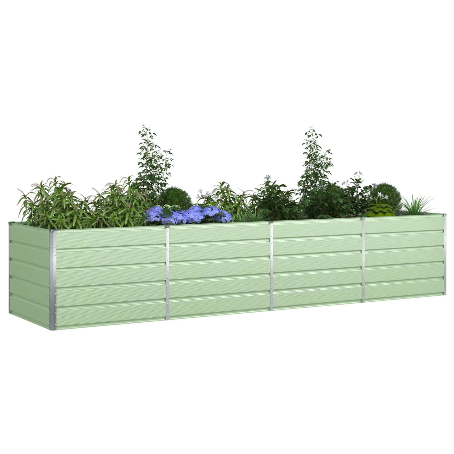 Plantekassed Pastellgrønn 385 x 100 x 75 cm Galvanisert Stål