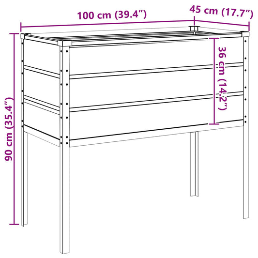 Plantekassed Pastellgrønn 100 x 45 x 90 cm Galvanisert Stål