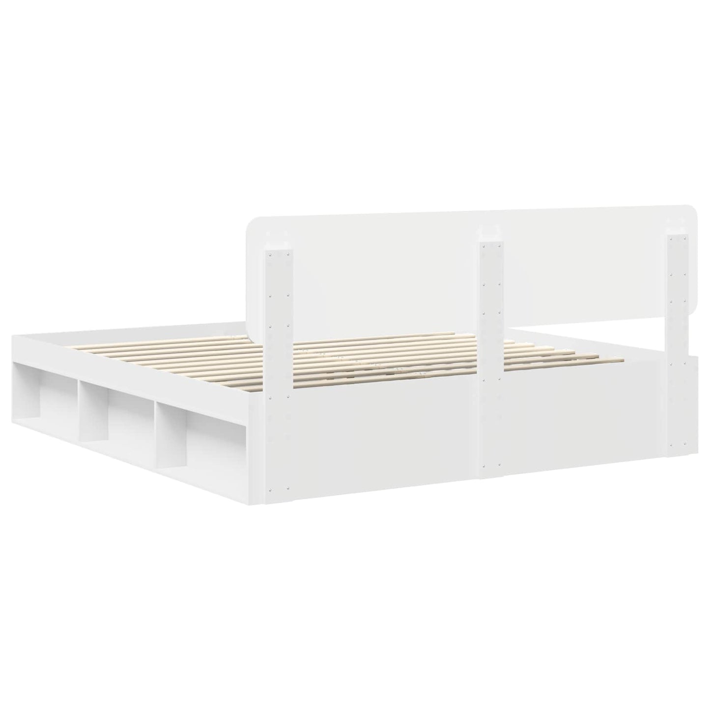 Sengestamme med hodegjerde Hvit 200 x 200 cm Massiv furu