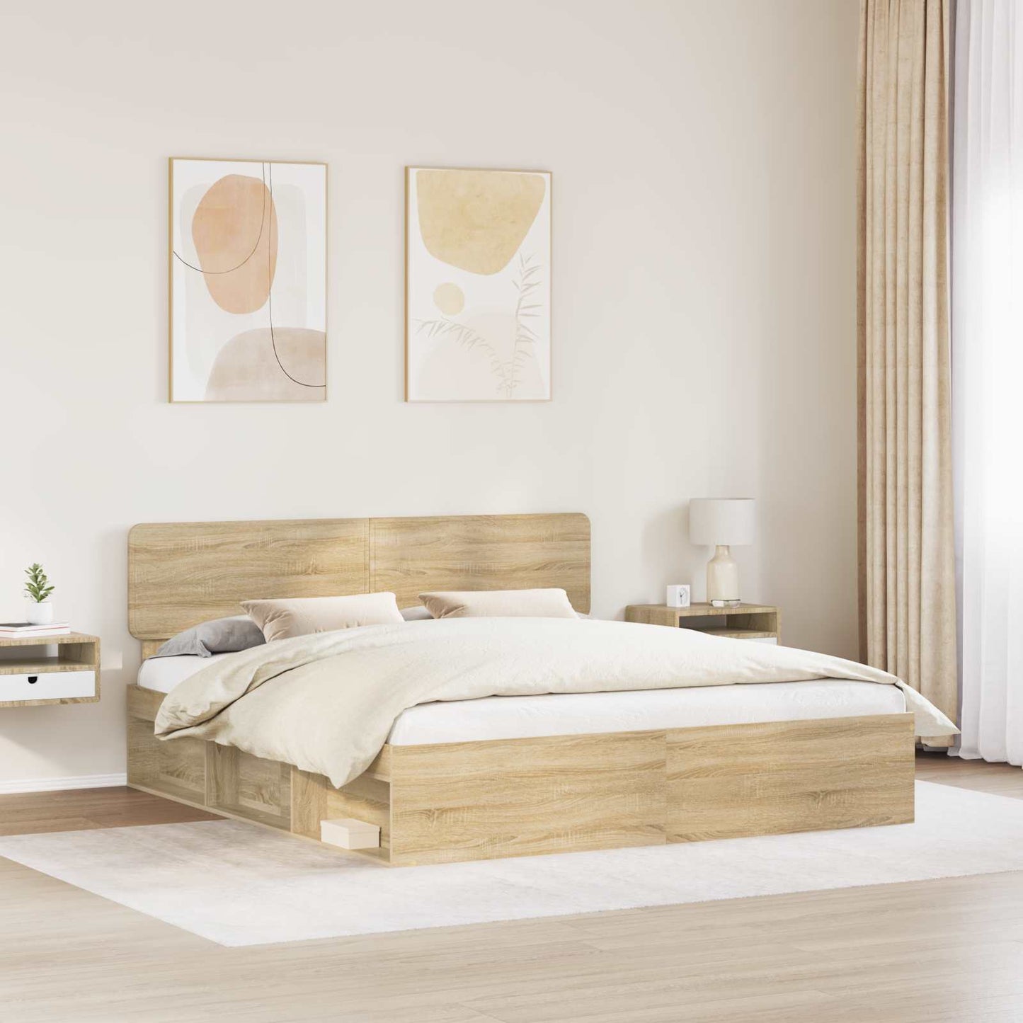 Sengestamme med hodegjerde Sonoma 200 x 200 cm Massiv furu