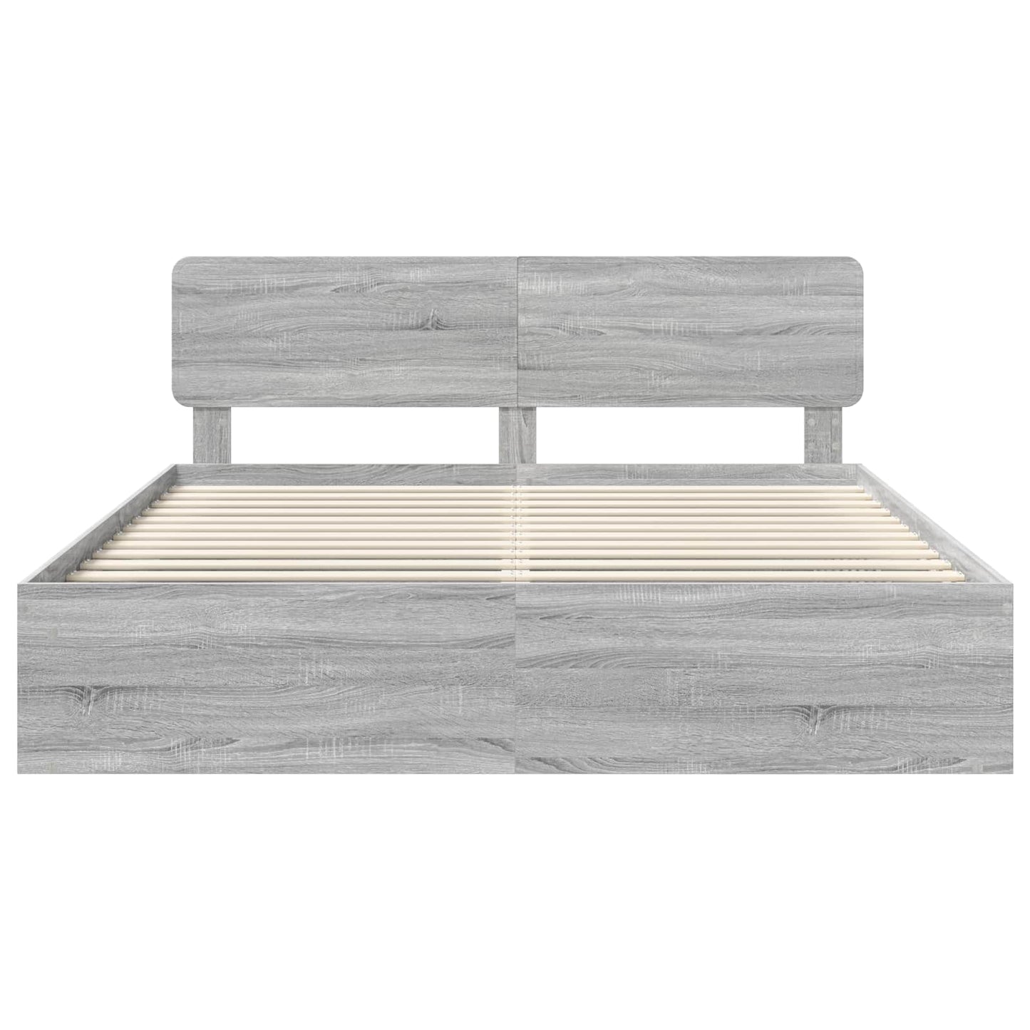 Sengestamme med hodegjerde Grå Sonoma 200 x 200 cm Massiv furu