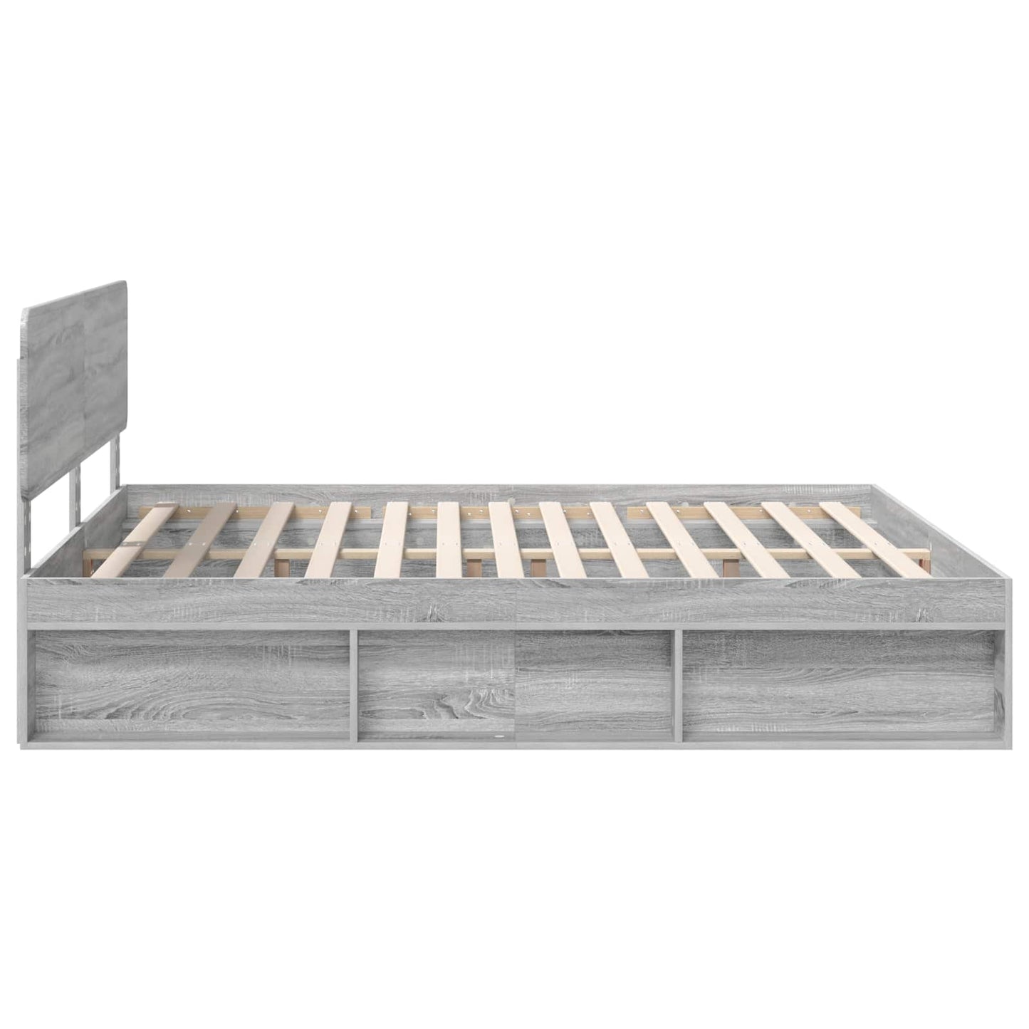 Sengestamme med hodegjerde Grå Sonoma 200 x 200 cm Massiv furu