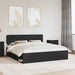 Sengestamme med hodegjerde Svart 180 x 200 cm Massiv furu