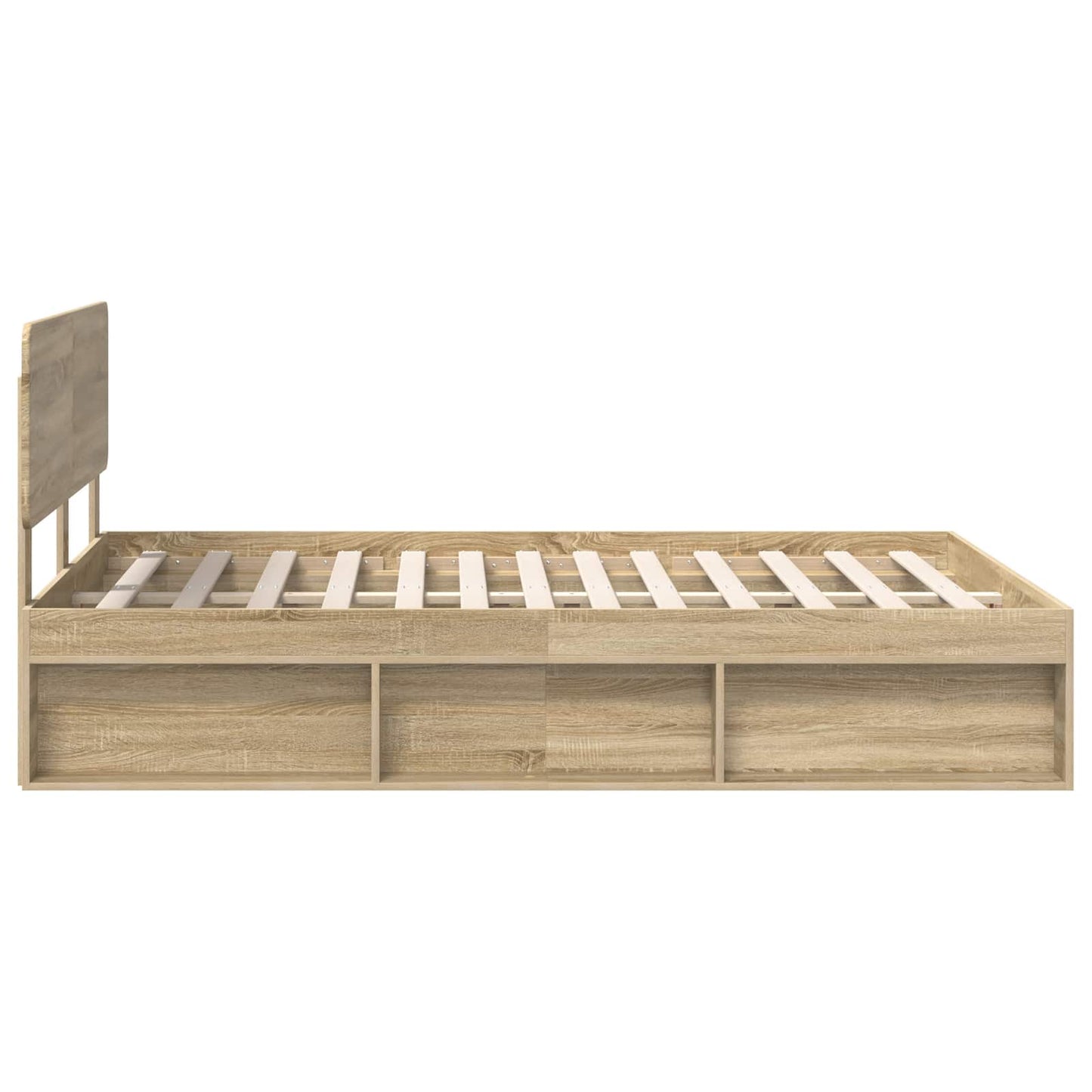 Sengestamme med hodegjerde Sonoma eik 150 x 200 cm Massiv furu