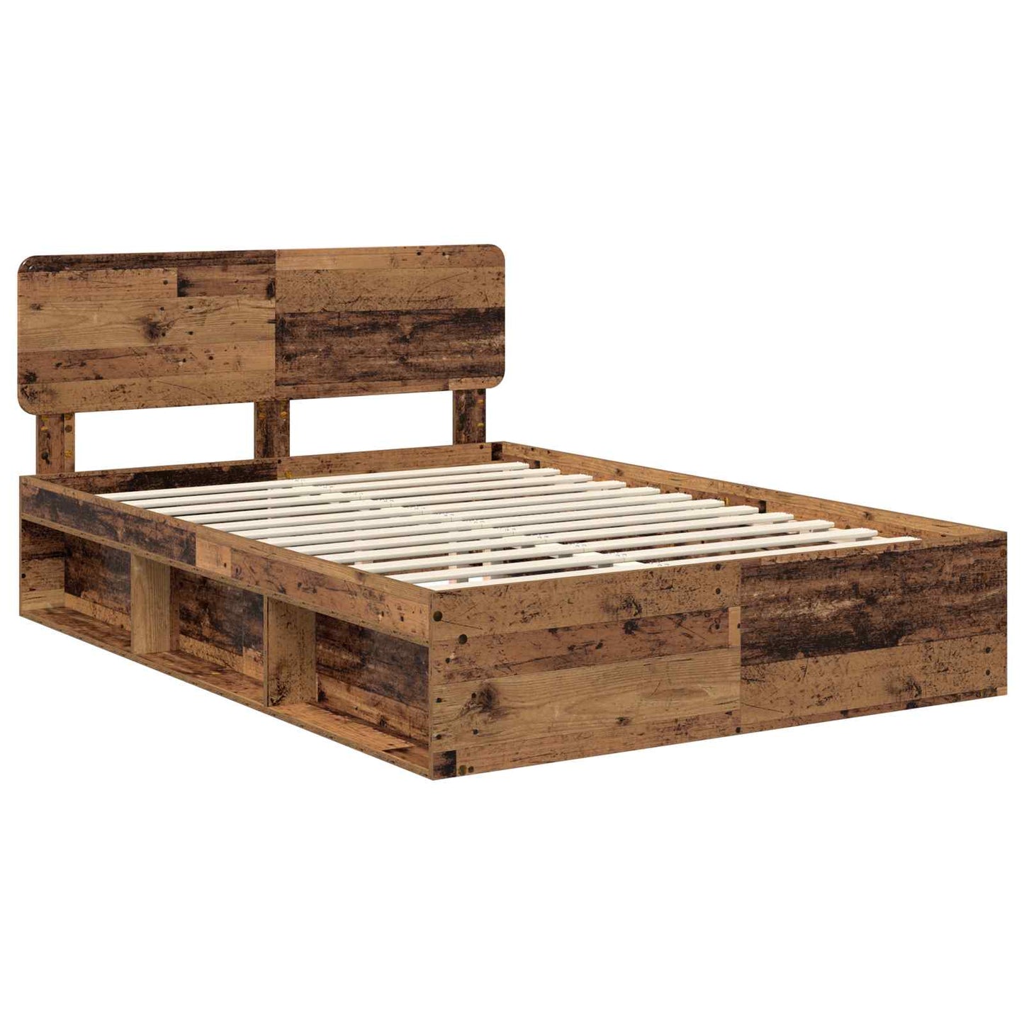 Sengestamme med hodegjerde Gammelt tre 150 x 200 cm Massiv furu