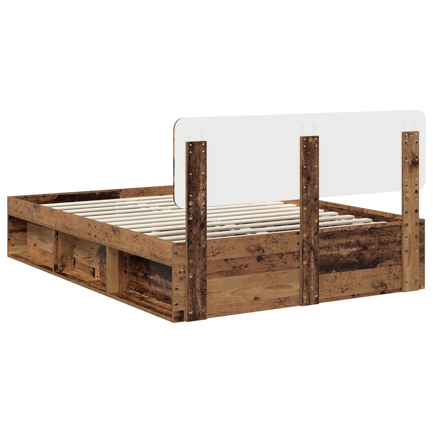 Sengestamme med hodegjerde Gammelt tre 150 x 200 cm Massiv furu