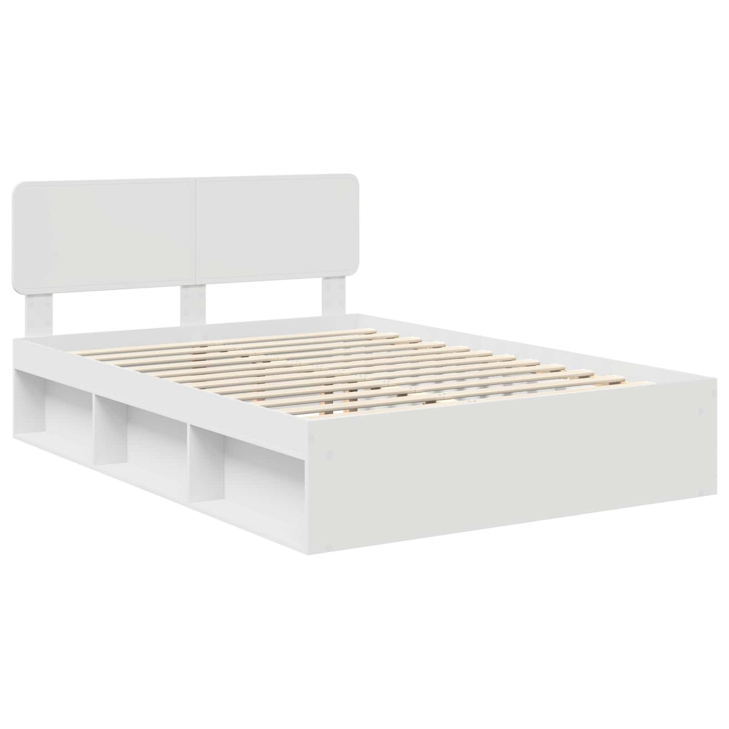 Sengestamme med hodegjerde Hvit 140 x 190 cm Massiv furu