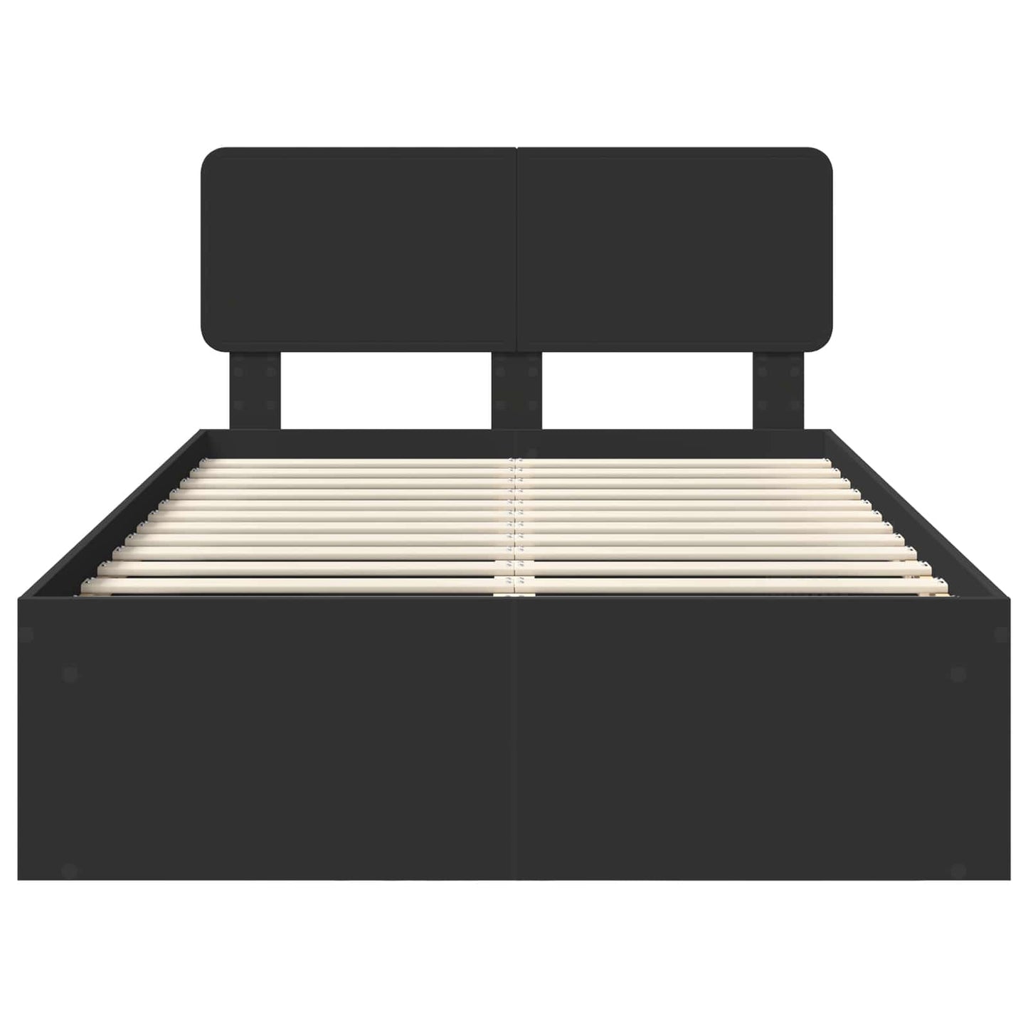 Sengestamme med hodegjerde Svart 135 x 190 cm Massiv furu