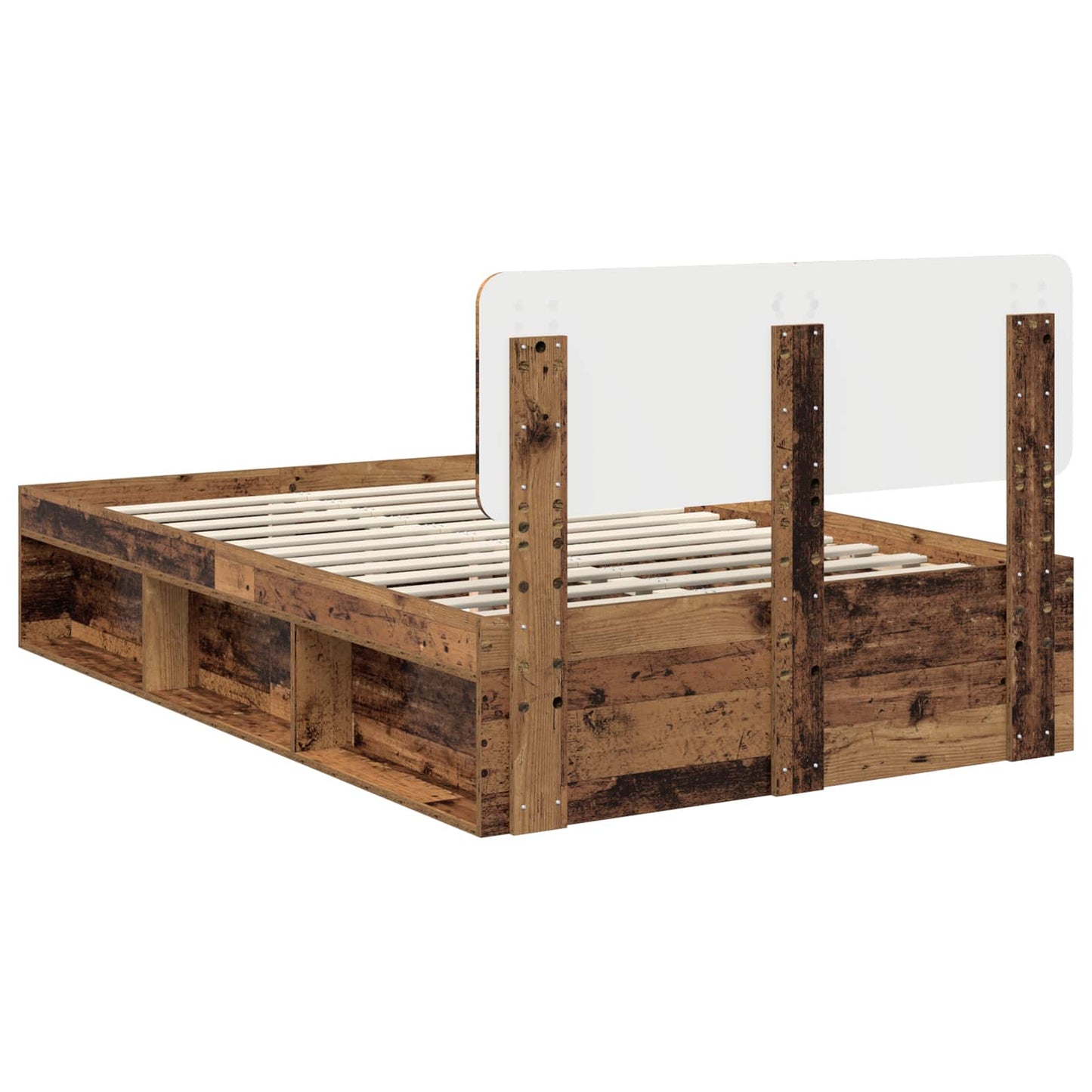 Sengestamme med hodegjerde Gammelt tre 135 x 190 cm Massiv furu
