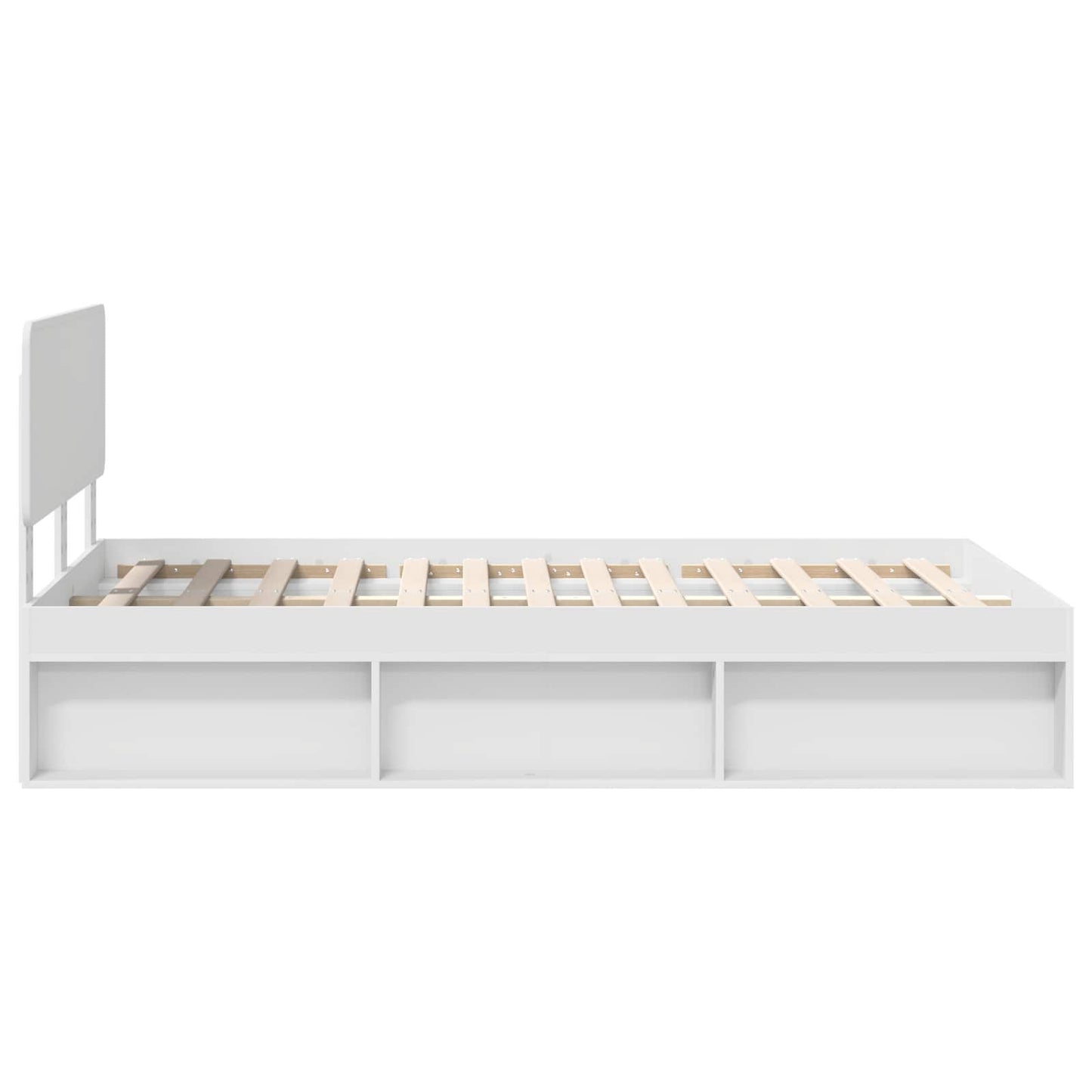 Sengestamme med hodegjerde Hvit 120 x 190 cm Massiv furu