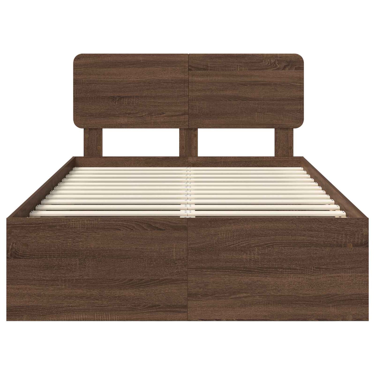 Sengestamme med hodegjerde Brun Eik 120 x 190 cm Massiv furu