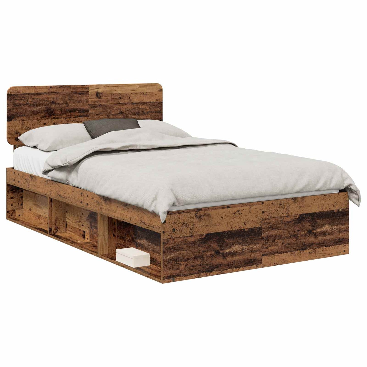 Sengestamme med hodegjerde Gammelt tre 120 x 190 cm Massiv furu