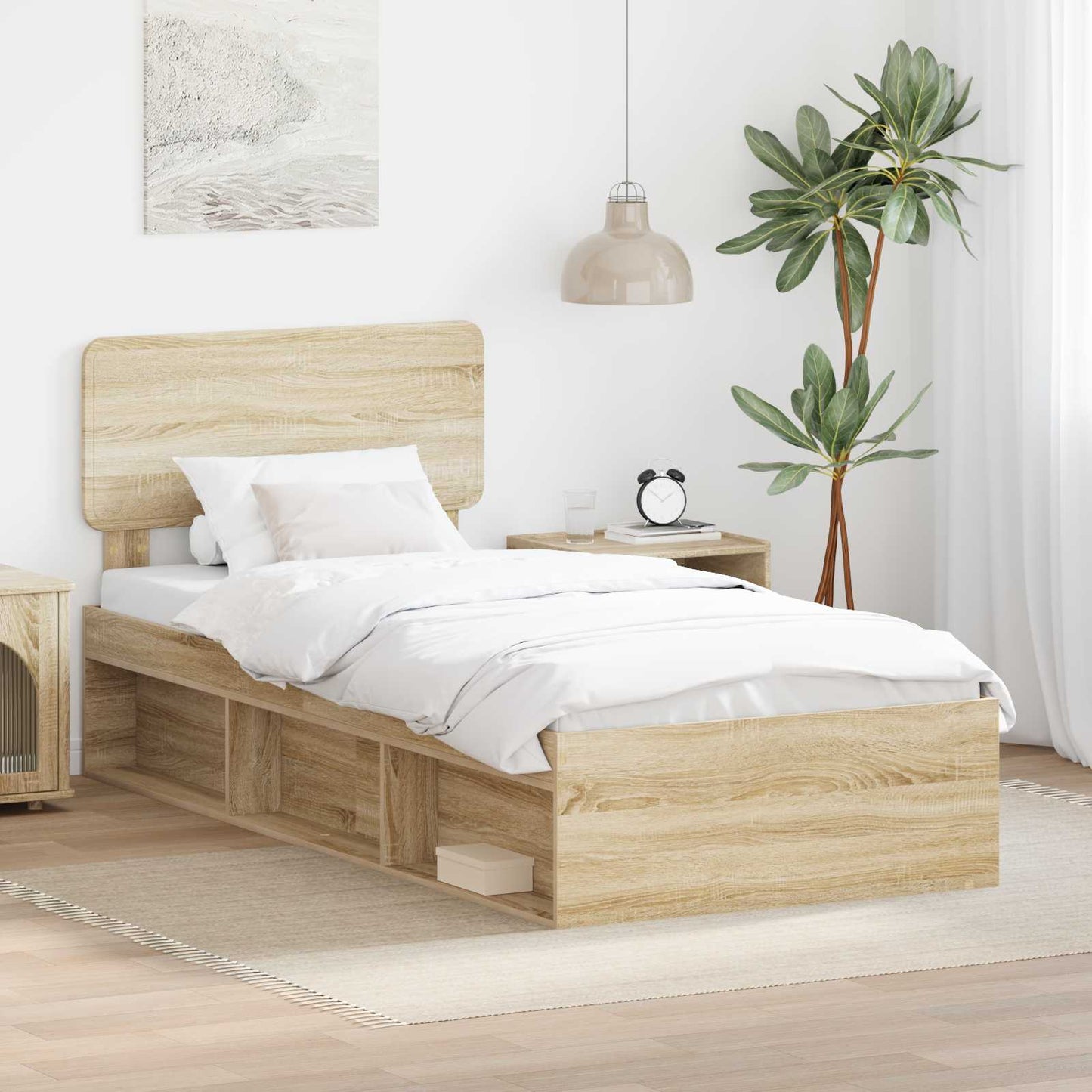 Sengestamme med hodegjerde Sonoma 100 x 200 cm Massiv furu