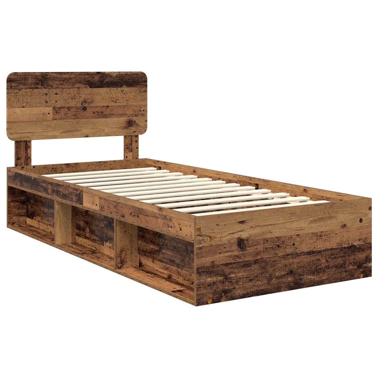 Sengestamme med hodegjerde Gammelt tre 90 x 200 cm Massiv furu