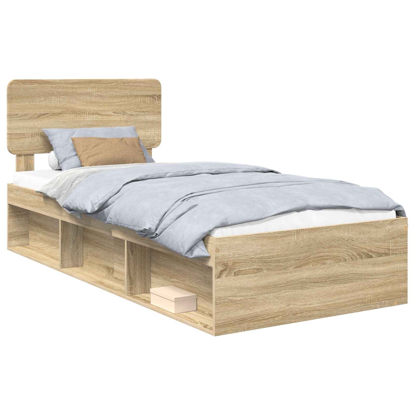 Sengestamme med hodegjerde Sonoma eik 75 x 190 cm Massiv furu
