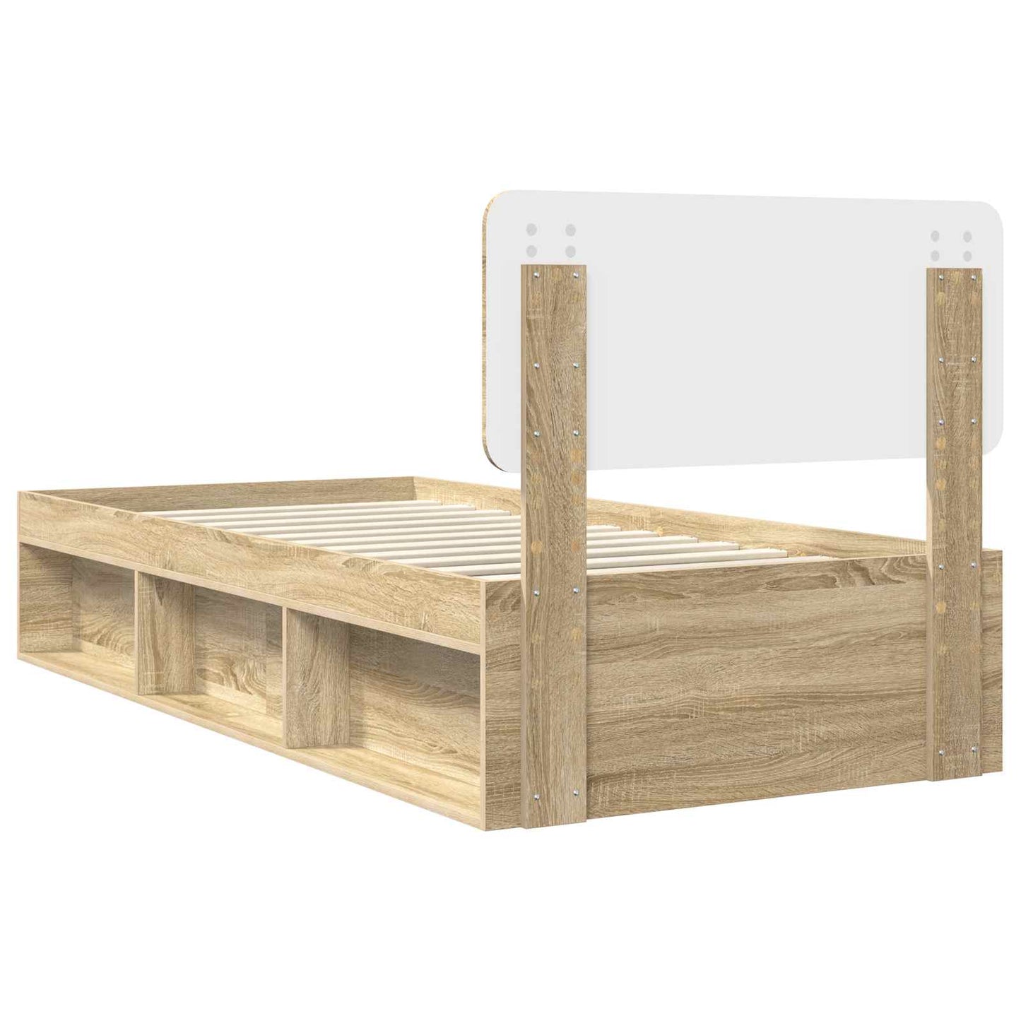 Sengestamme med hodegjerde Sonoma eik 75 x 190 cm Massiv furu