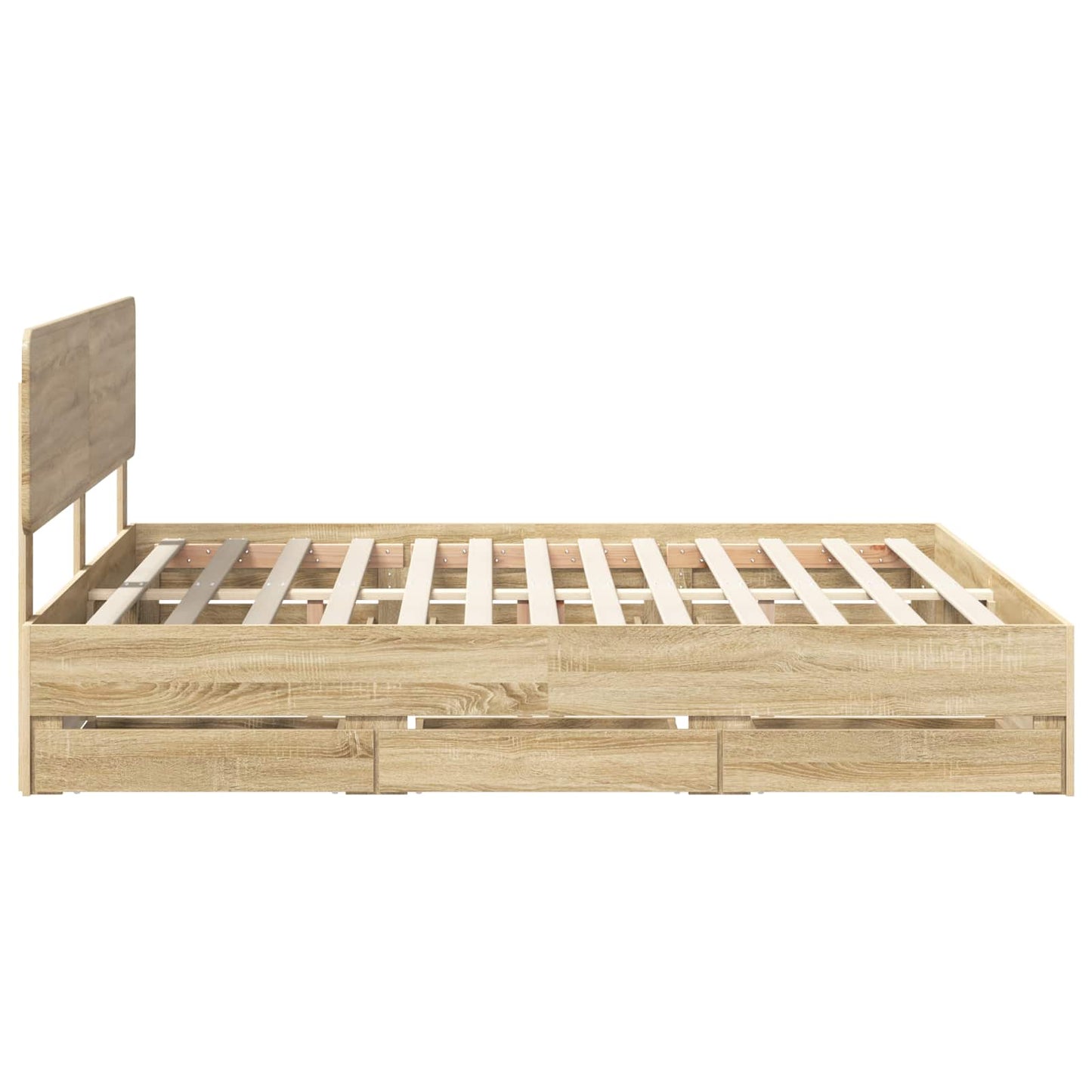Sengestamme med skuff Sonoma eik 200 x 200 cm Konstruert tre