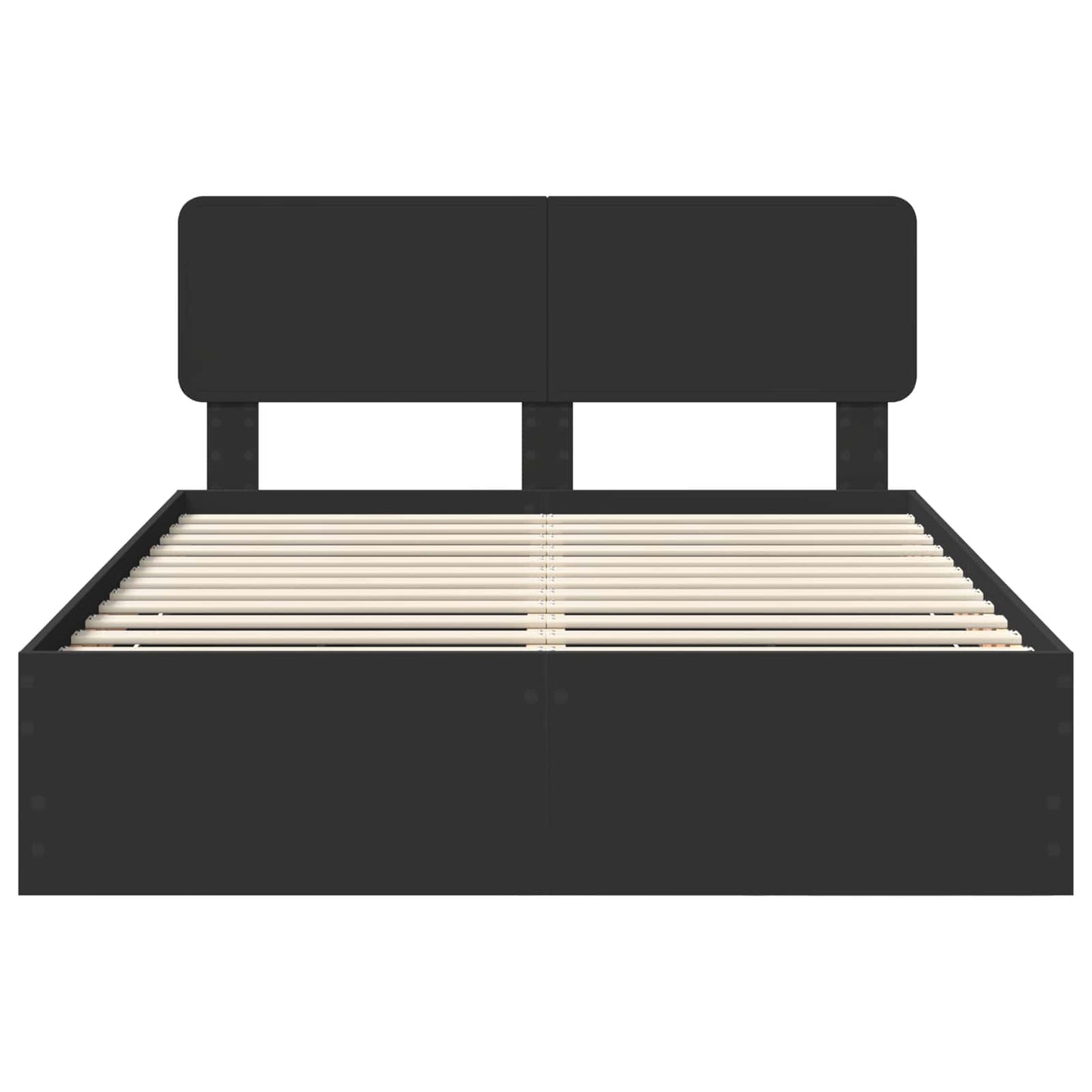 Sengestamme med skuff Svart 160 x 200 cm Konstruert tre