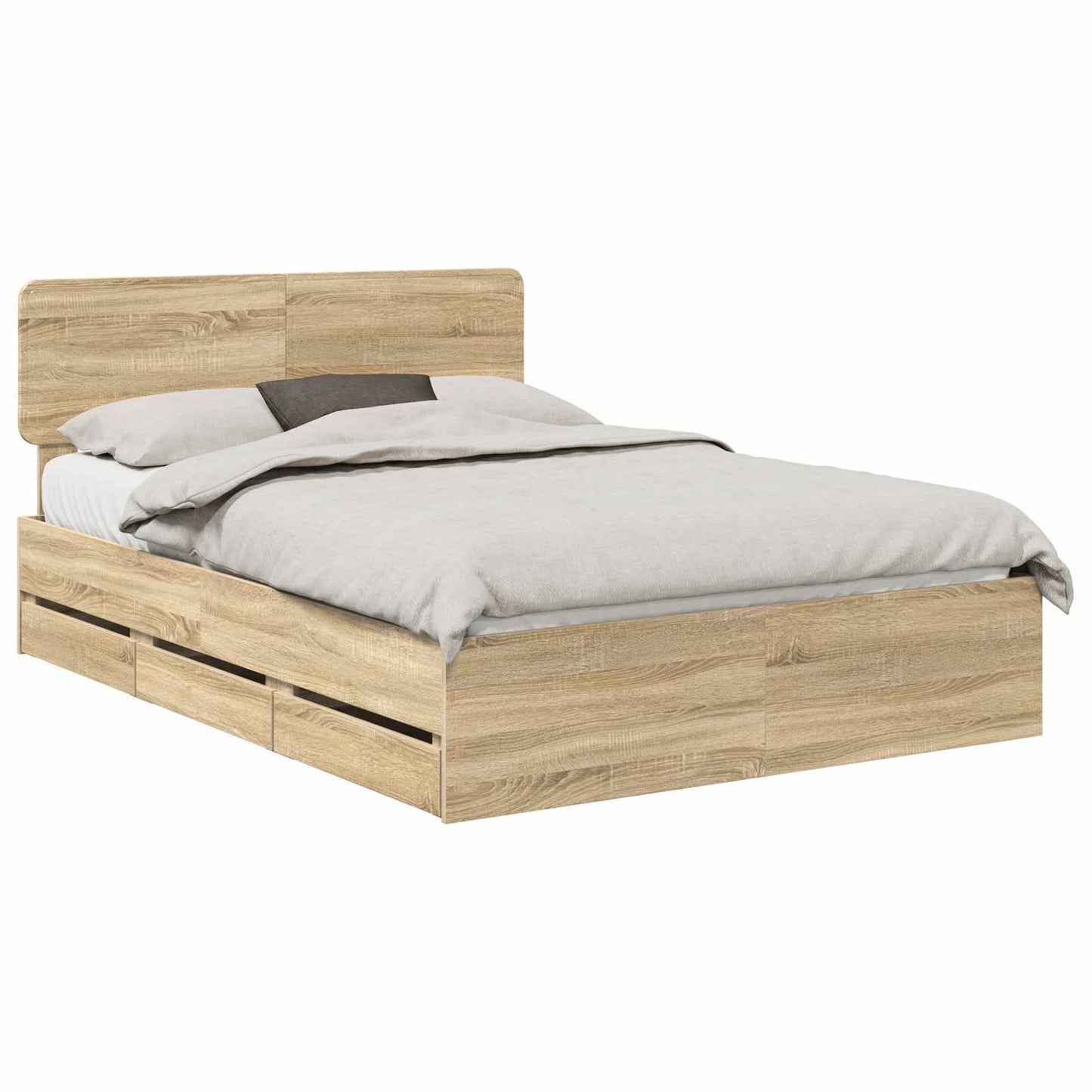 Sengestamme med skuff Sonoma eik 150 x 200 cm Konstruert tre