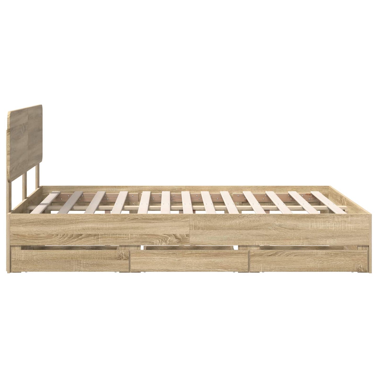Sengestamme med skuff Sonoma eik 150 x 200 cm Konstruert tre