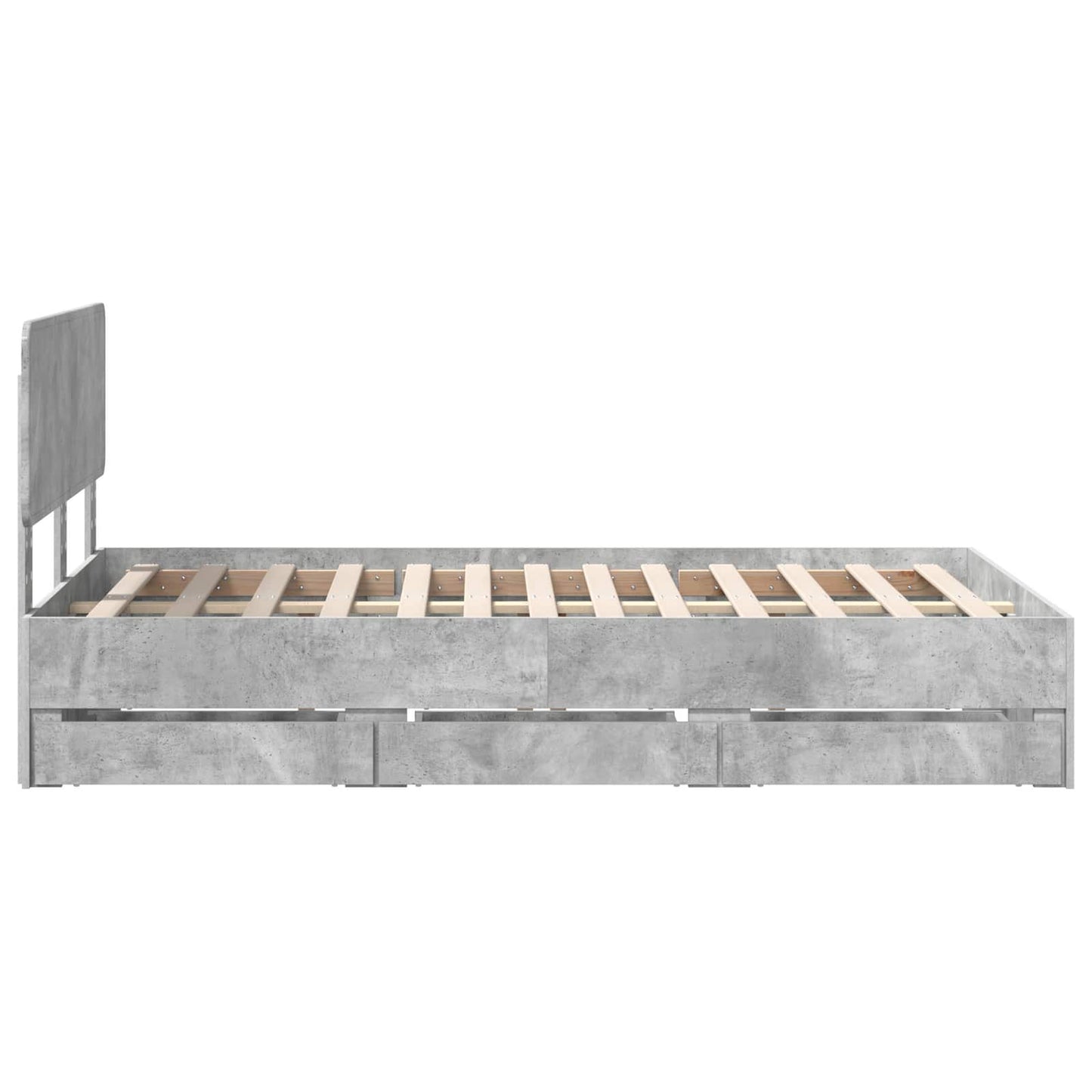 Sengestamme med skuff BetongGrå 120 x 190 cm Konstruert tre