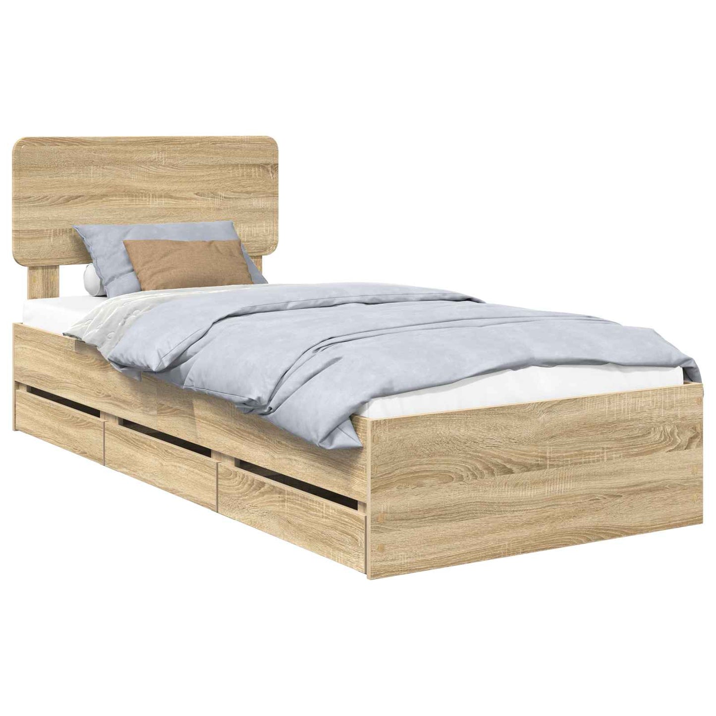 Sengestamme med skuff Sonoma eik 100 x 200 cm Konstruert tre