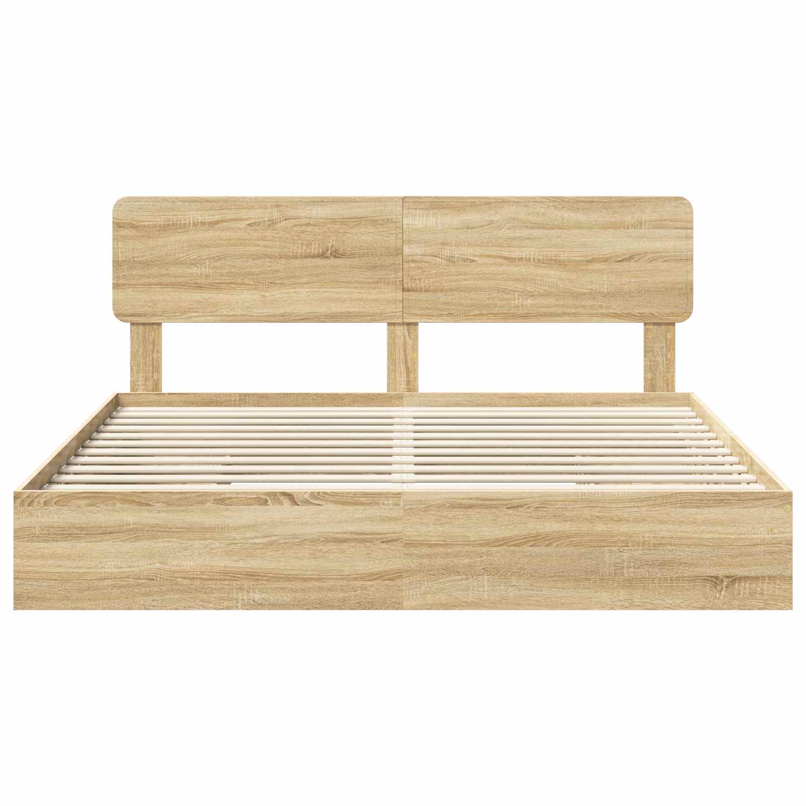 Seng med Oppbevaring Sonoma eik 200 x 200 cm Konstruert tre